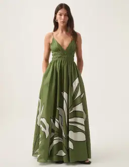 Aje Planetary Maxi Dress Abstract Fern Size 14 for rent on The Volte - image 1
