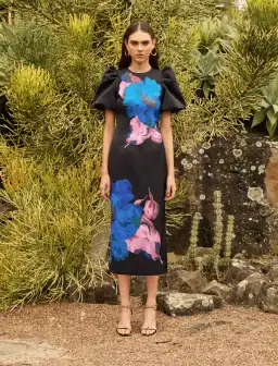 Rebecca Vallance Acid Bloom Midi Dress Floral Size 12 for rent on The Volte - image 1