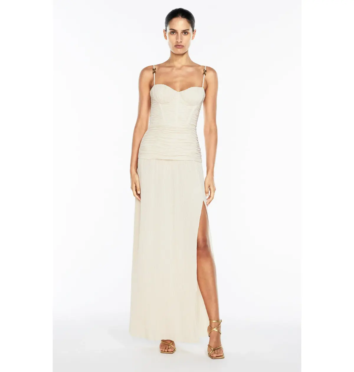 Manning Cartell Double Time Pleat Dress Nougat Size AU 10 - Image 1
