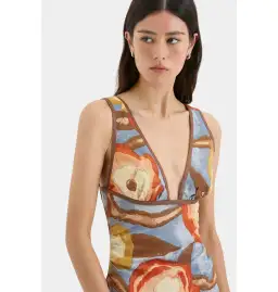 Sir The Label Avery V Neck Midi Dress in Camellia Print Size 4 / AU 14 for rent on The Volte - image 3