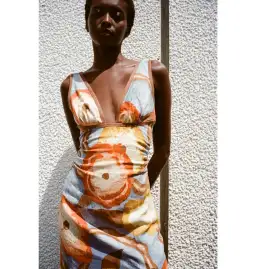 Sir The Label Avery V Neck Midi Dress in Camellia Print Size 4 / AU 14 for rent on The Volte - image 5