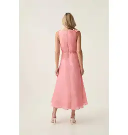 Aje Genesis Midi Dress Washed Coral Size AU 10 for rent on The Volte - image 3