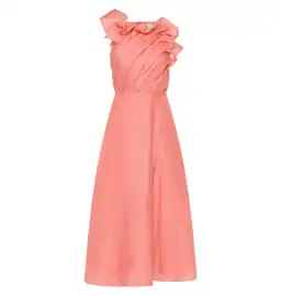 Aje Genesis Midi Dress Washed Coral Size AU 10 for rent on The Volte - image 4