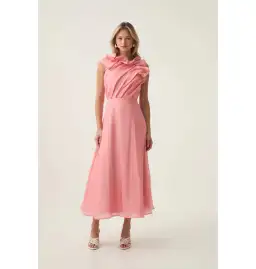 Aje Genesis Midi Dress Washed Coral Size AU 10 for rent on The Volte - image 1