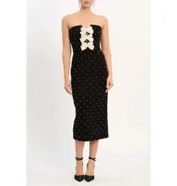 Rebecca Vallance Veronica Midi Dress in Black Size AU 10 for rent on The Volte - image 1