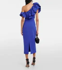 Rebecca Vallance Cora One Shoulder Midi dress Blue Size AU 8 for rent on The Volte - image 3