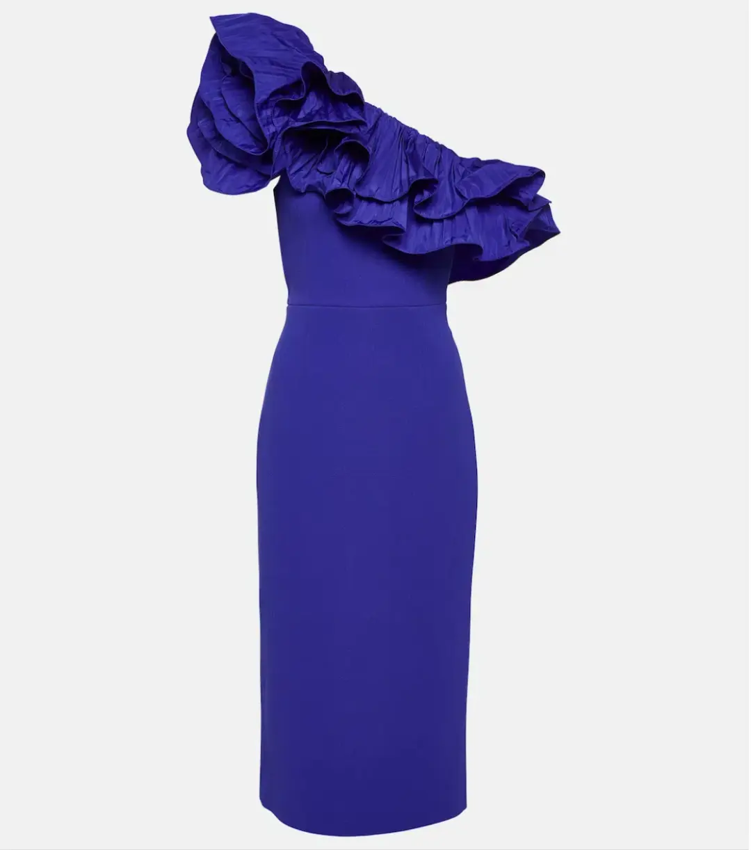 Rebecca Vallance Cora One Shoulder Midi dress Blue Size AU 8 for rent on The Volte - main image