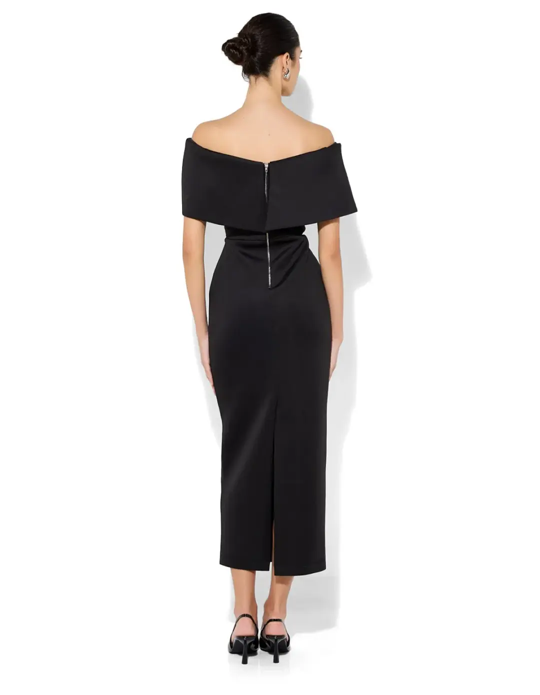 Montique Finlay Off Shoulder Cocktail Dress Black Size 16 for rent on The Volte - main image