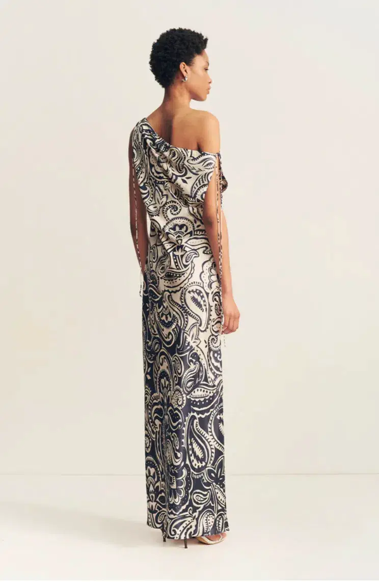 Shona Joy Anthea Silk Tie Maxi Dress Print Size 14 - Image 6