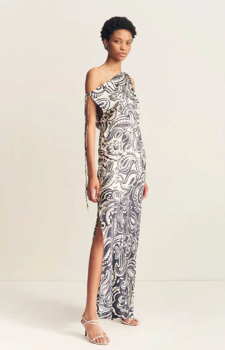 Shona Joy Anthea Silk Tie Maxi Dress Print Size 14 - Image 3