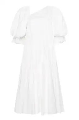 Aje Casabianca Braided Puff sleeve Midi Dress White Size 14 for rent on The Volte - image 4