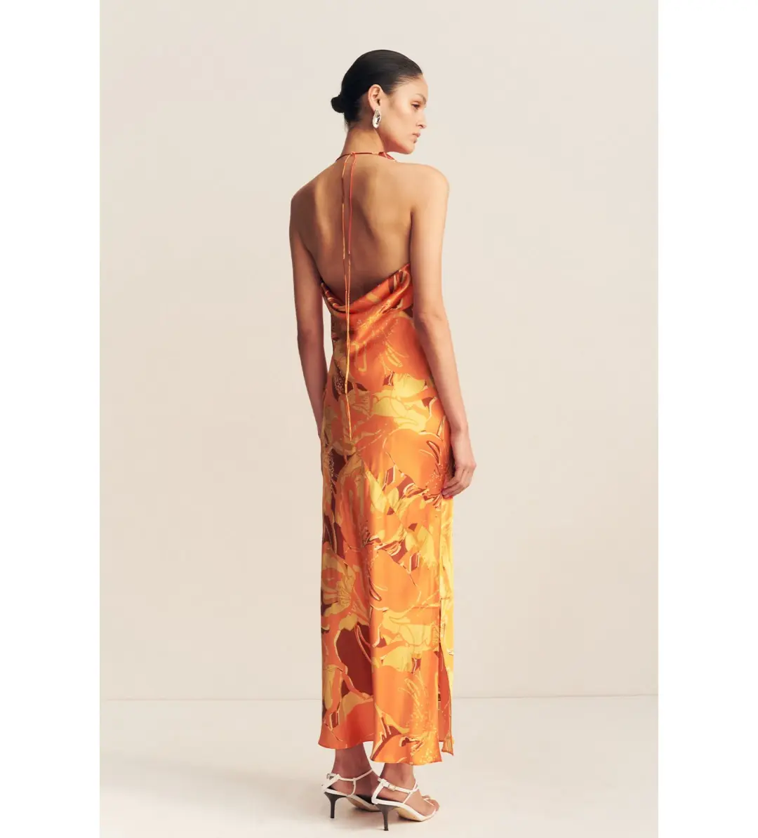 Shona Joy Chara Silk Tie Maxi Dress Chara Print Size 10 for rent on The Volte - main image