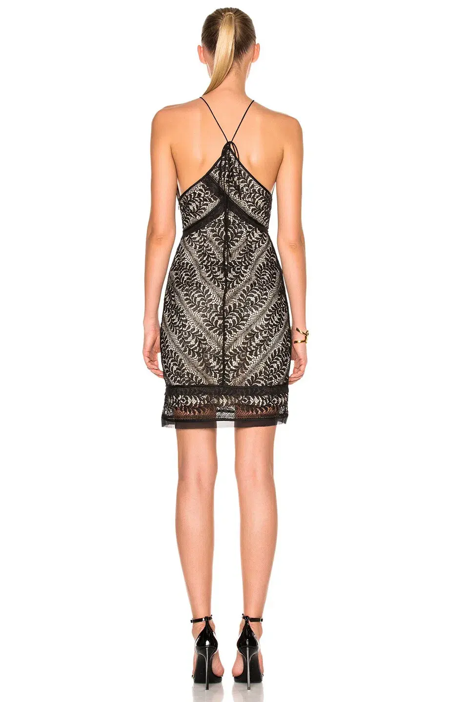 NWT Lover The Label Helix Lace Silk Halter Dress Black Size 10 for rent on The Volte - main image