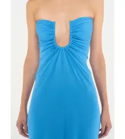 Christopher Esber Arced Palm Strapless Dress in Boston Blue Size 8 for rent on The Volte - image 4