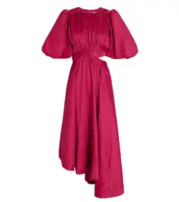 Aje Tidal Tucked Cut Out Midi Dress Pink Size AU 14/ XL for rent on The Volte - image 2
