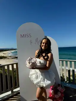 Aje Violette Bubble Hem Mini Dress Ivory Size 8 for rent on The Volte - image 6