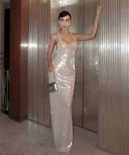 Retrofete Bella Sequin Dress Cream Size XS / AU 6 for rent on The Volte - image 5