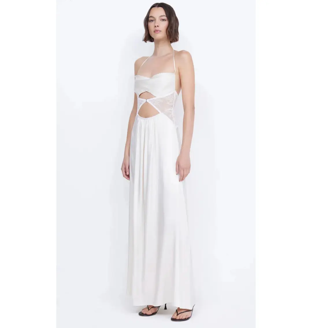 Bec & Bridge Santal Halter Maxi Dress Ivory Size AU 8 for rent on The Volte - main image