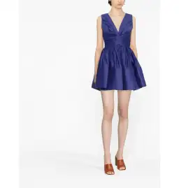 Zimmermann Tama V Neck Mini Dress Blue Size 1 / AU 10