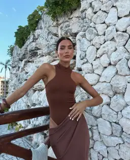 Camila Coelho Estrella Maxi Dress in Nutshell Brown Size XS / AU 6 for rent on The Volte - image 2