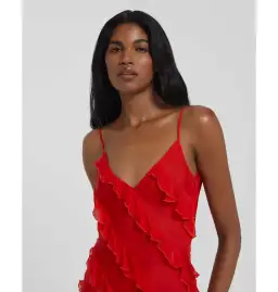 Rat & Boa Cecelia Ruffle Maxi Dress Red Size S / AU 8 for rent on The Volte - image 2