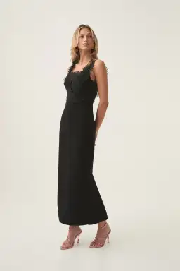 Aje Daisy Knit Maxi Dress Black Size AU 10 for rent on The Volte - image 2