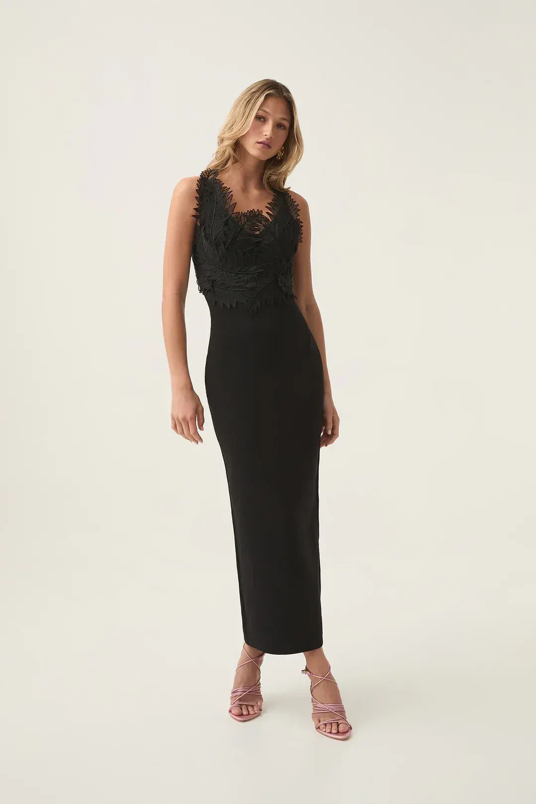 Aje Daisy Knit Maxi Dress Black Size AU 10 for rent on The Volte - main image