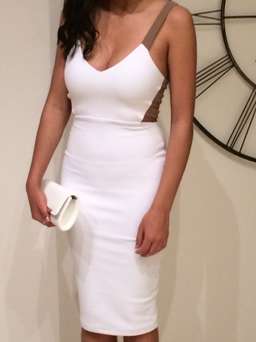 Nookie Strappy Back Bodycon Dress White Size 8 for rent on The Volte - image 4