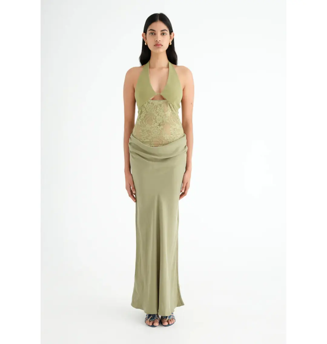 Benni Miko Maxi Dress Pear Size AU 8 for rent on The Volte - main image