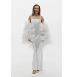 Selezza Lucia Flower Bomber In White Size S / AU 8