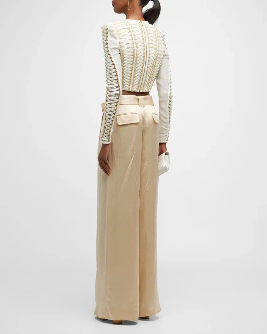 Zimmermann Coaster Cropped Bodice Ivory Size 0 / AU 8 for rent on The Volte - main image