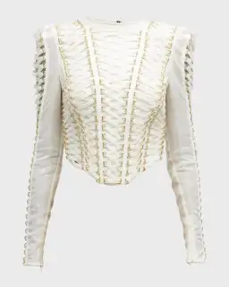 Zimmermann Coaster Cropped Bodice Ivory Size 0 / AU 8 for rent on The Volte - image 6