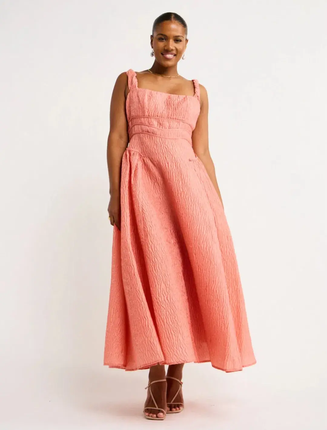Rachel Gilbert Sophy Strap Midi Dress Pink Size 4 / AU 14 for rent on The Volte - main image