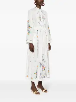 Alemais Willa Embroidered Shirt Dress White Floral Size AU 10 for rent on The Volte - image 2