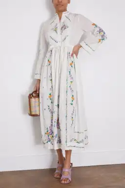 Alemais Willa Embroidered Shirt Dress White Floral Size AU 10 for rent on The Volte - image 12