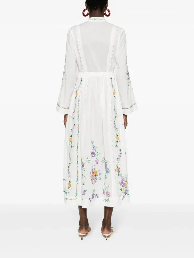 Alemais Willa Embroidered Shirt Dress White Floral Size AU 10 for rent on The Volte - main image