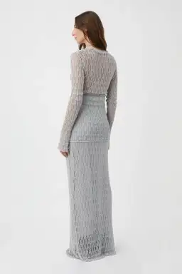 Camilla and Marc Jacque Knit Top and Skirt Set Silver Size L / AU 12 for rent on The Volte - image 3
