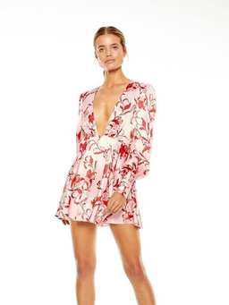 Talulah Waltzing Mini Dress Red Floral Size 8 for rent on The Volte - image 1