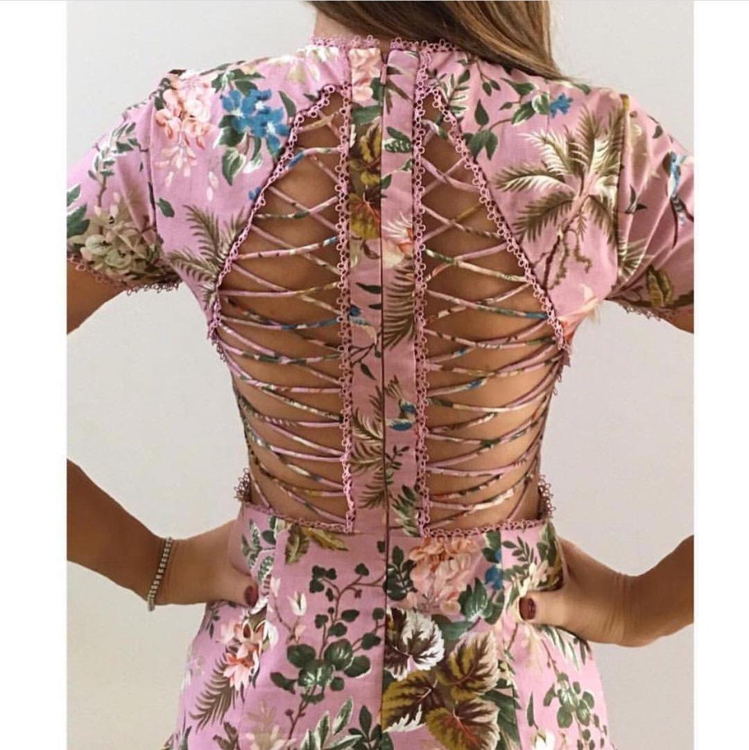 Zimmermann Tropicale Lattice Mini Dress Floral Size 8 for rent on The Volte - main image