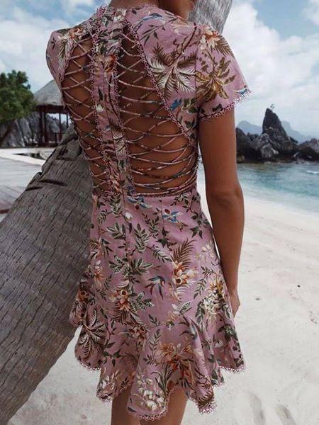 Zimmermann Tropicale Lattice Mini Dress Floral Size 8 for rent on The Volte - main image