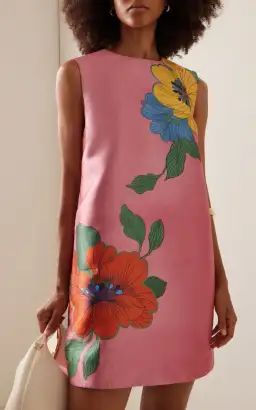 Alemais Piato Floral Satin Mini Shift Dress Exclusive Pink Size AU 6 for rent on The Volte - image 1