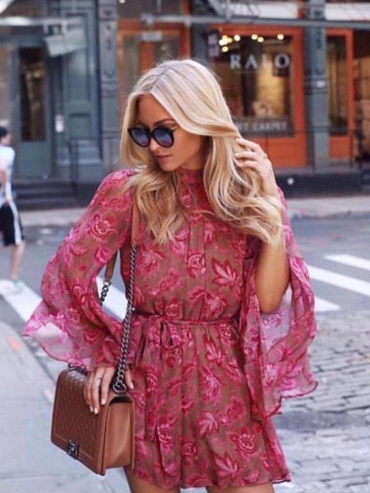 Zimmermann Karmic Flare Sleeve Playsuit Pink Paisley Chintz Size 0 / AU 8 for rent on The Volte - main image