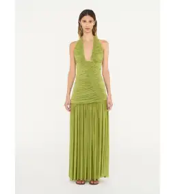 Christopher Esber Orion Gown Green Olive Size 6 for rent on The Volte - image 1