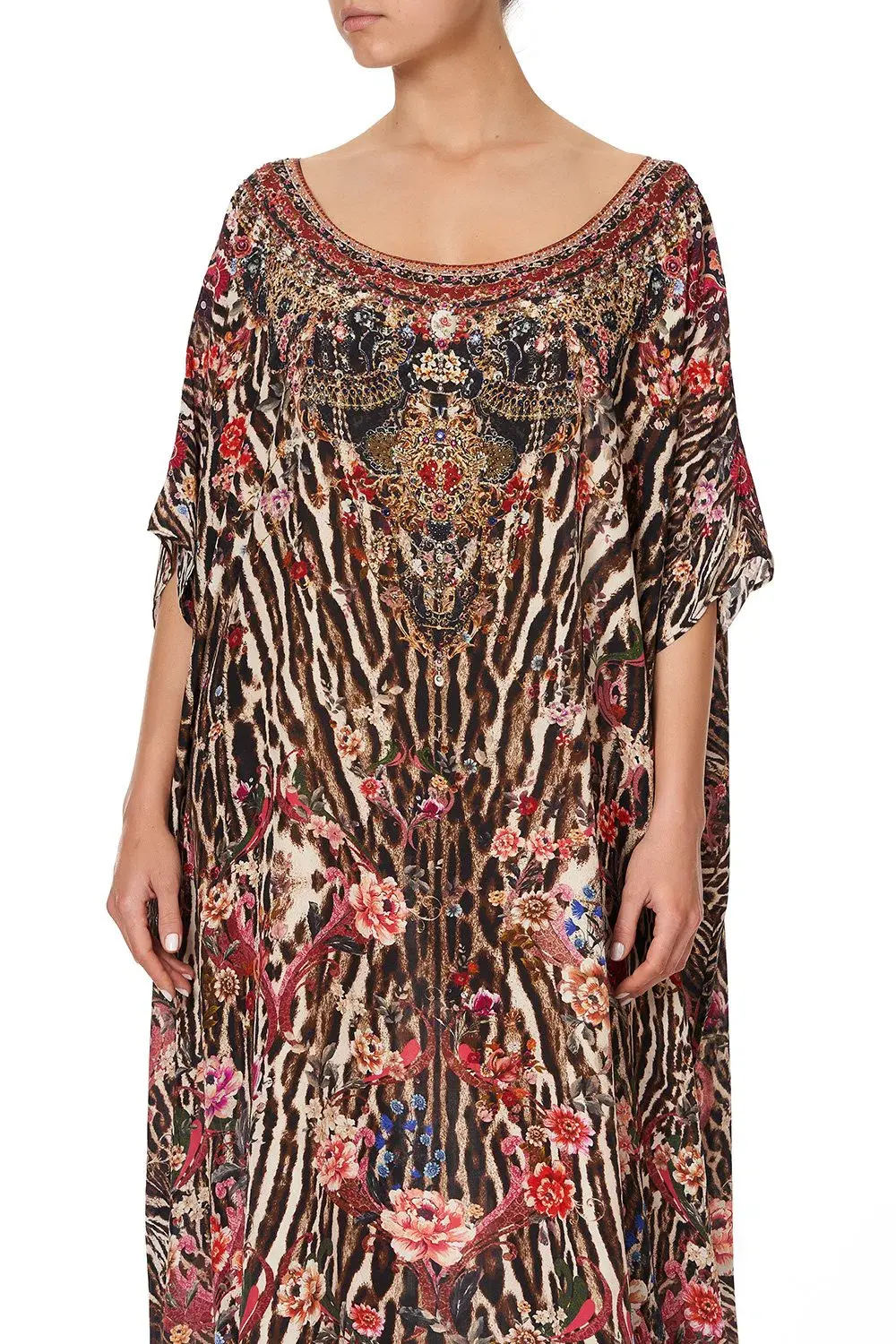 Camilla Liv A Little Silk Round Neck Kaftan Print One Size for rent on The Volte - main image