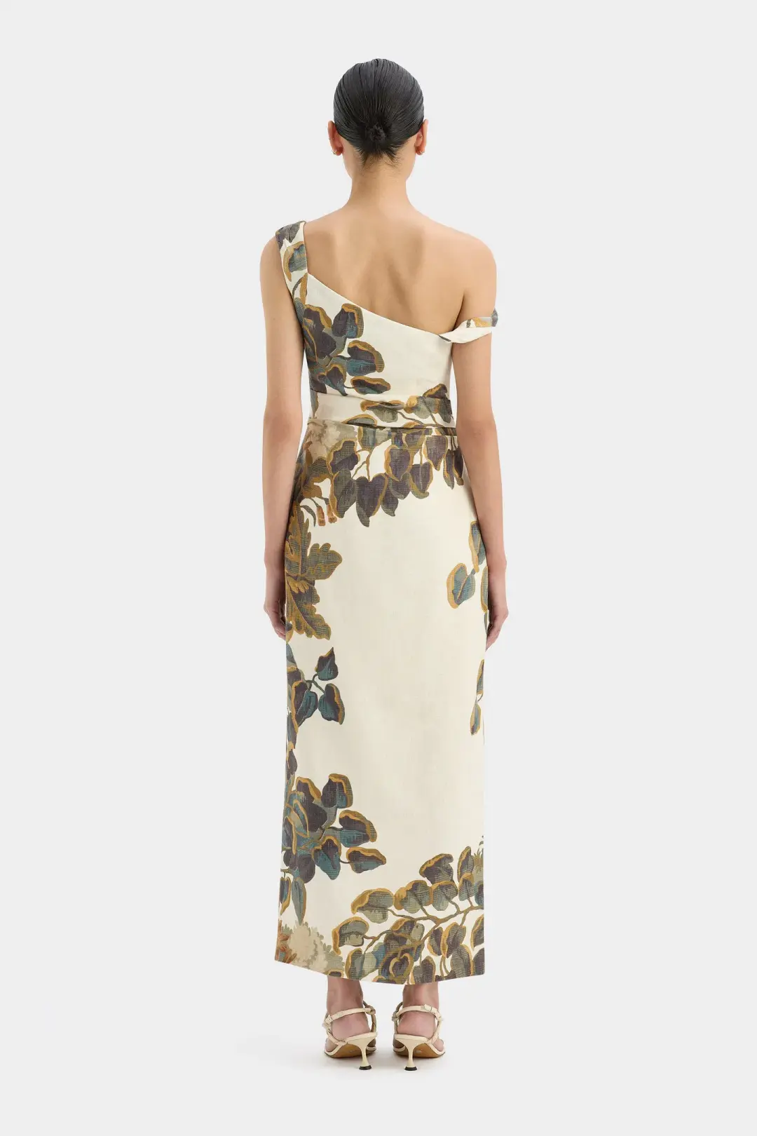 Sir the Label Evalita Twist Midi Dress Pine Valley Print Size 3 / AU 12 for rent on The Volte - main image