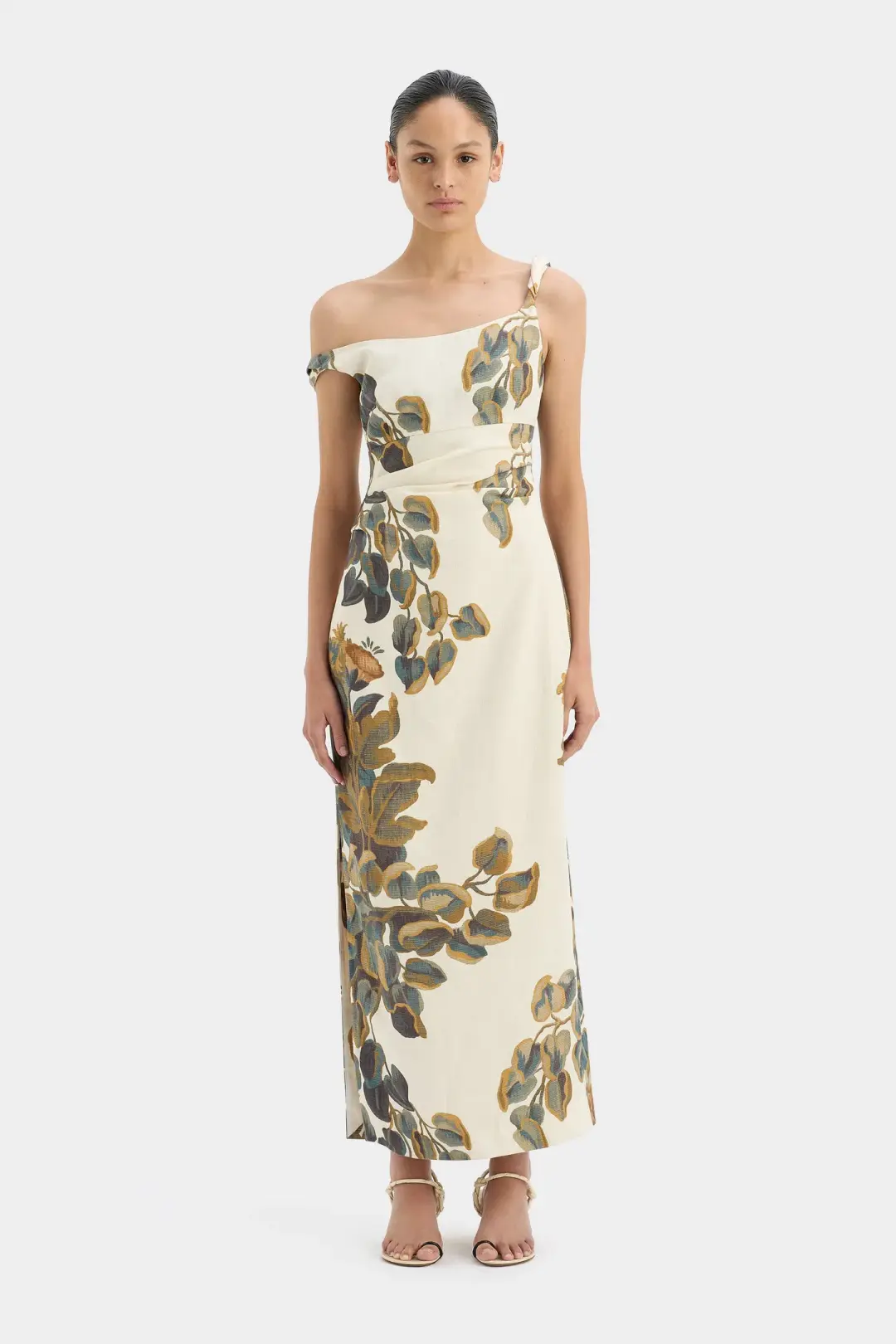 Sir the Label Evalita Twist Midi Dress Pine Valley Print Size 3 / AU 12 for rent on The Volte - main image