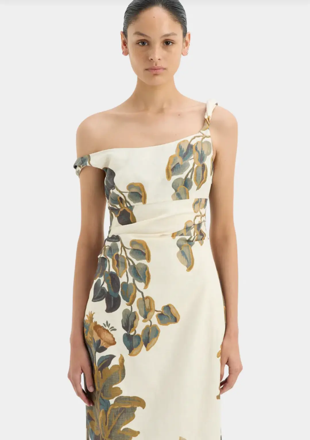 Sir the Label Evalita Twist Midi Dress Pine Valley Print Size 3 / AU 12 for rent on The Volte - main image