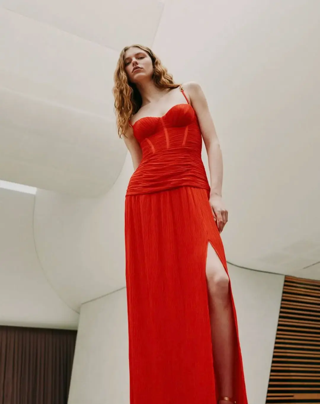 Manning Cartell Double Time Pleat Dress Red Size 10 for rent on The Volte - main image