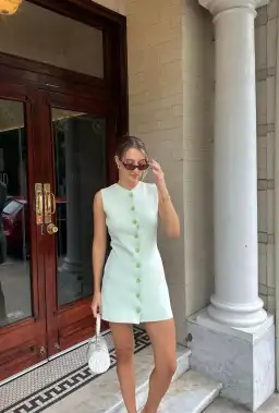 Bec & Bridge Ilora Knit Mini Dress Mint Size 6 for rent on The Volte - image 3