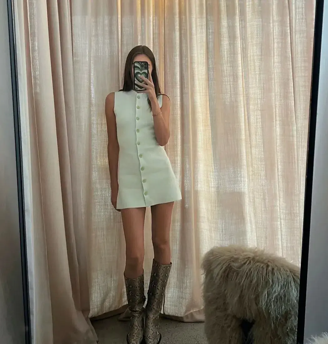 Bec & Bridge Ilora Knit Mini Dress Mint Size 6 for rent on The Volte - main image